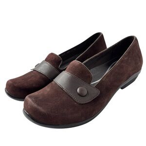 Dansko Olena Brown Suede Leather Flats Women's Comfort Shoe Size 40 US 9.5 / 10